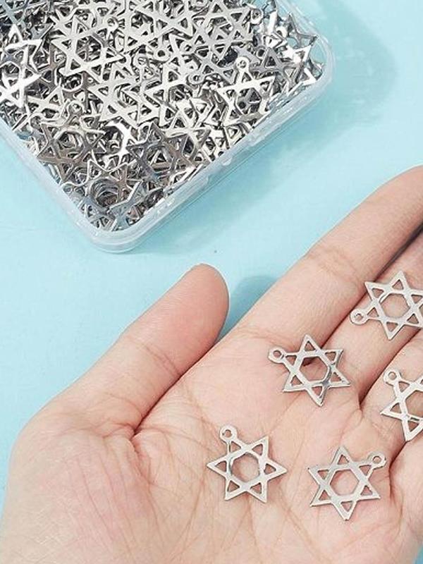 Stainless Steel Star Of David Pendant Kit, Hollow Out Design Pendant, DIY Jewelry Making Supplies for Bracelet & Necklace Making