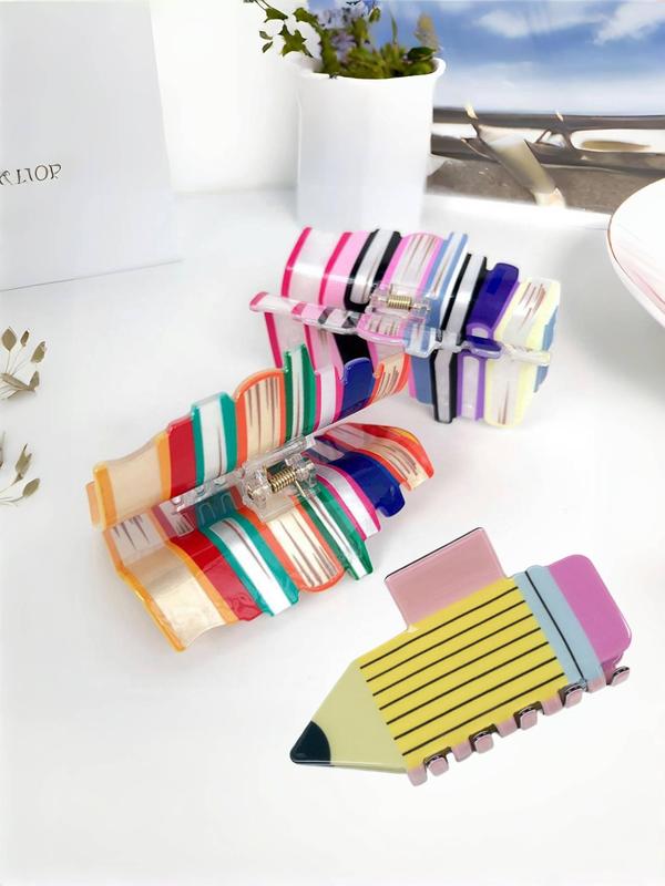 Cute Book Design Hair Claw, Colorful Hair Accessories for Women & Girls, Casual Versatile Hair Accessories for Daily Wear