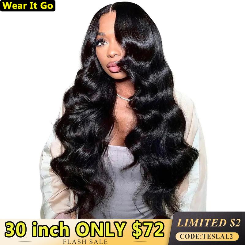 TESLAL Wear It and Go Glueless Wig Pre Cut HD Lace 6X6X1 Lace Wig  180% Density Body Wave