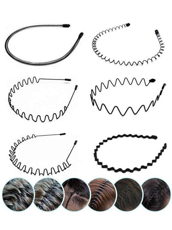 Men's Simple Design Plain Non-slip Wavy Hair Band, Minimalist Casual Sports Headband Hair Hoop for Daily Used, Bf Gift Basket