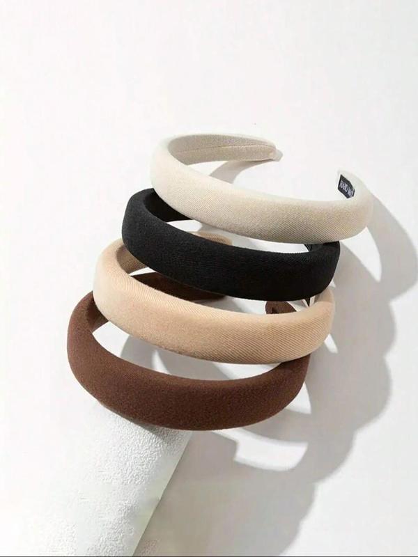 Solid Color Hair Hoops, Casual Versatile Hair Accessories for Women, Minimalist Headwear Suitable for Thick Hair, Fashion Hair Accessories for Party, Daily Clothing Decor