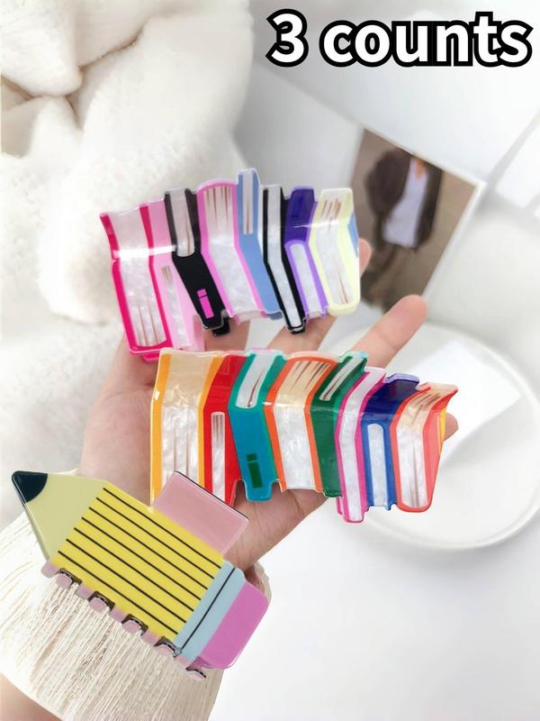 Cute Book Design Hair Claw, Colorful Hair Accessories for Women & Girls, Casual Versatile Hair Accessories for Daily Wear