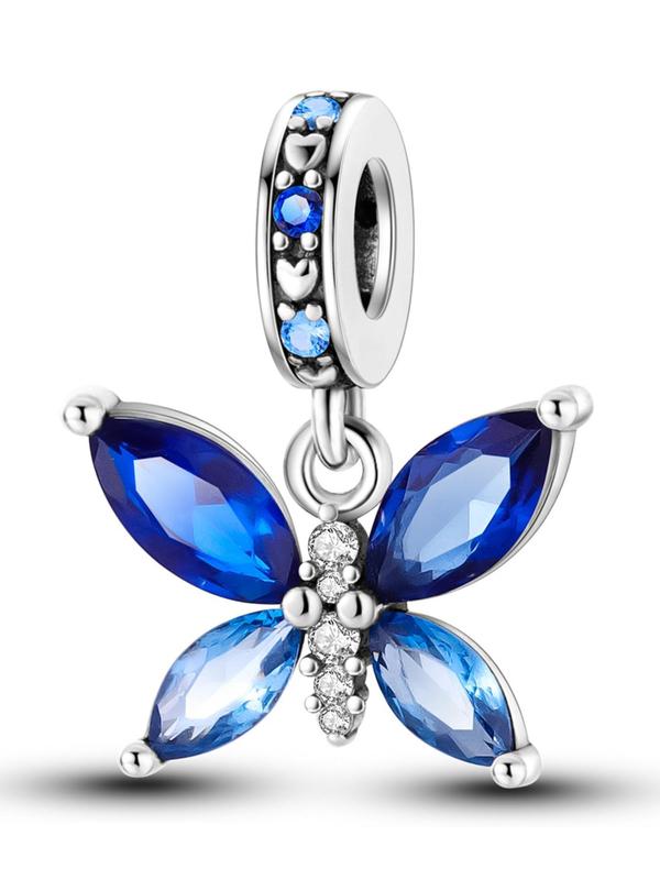 Butterfly Design Artificial Zircon Inlaid Pendant, Fashionable Jewelry Accessories for Women & Girls, Trendy All-match & Exquisite Jewelry As Gift