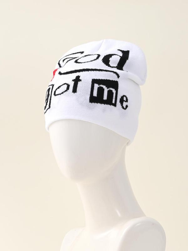 Trend Y2k Letters Graphic Beanie Hat, Street Trendy Soft Warm Beanie Cap, Chic All-match Accessories for Men & Women, Gifts for Girlfriends and Boyfriends