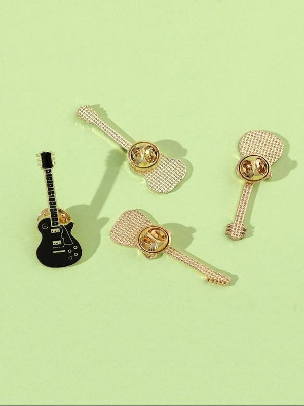  Cute Electric Guitar Design Brooch, Fashionable Clothes Accessories for Men & Women for Birthday Gift,  Enamel Pin Suitable for Backpacks, Jeans, Scarves, Hats Decoration