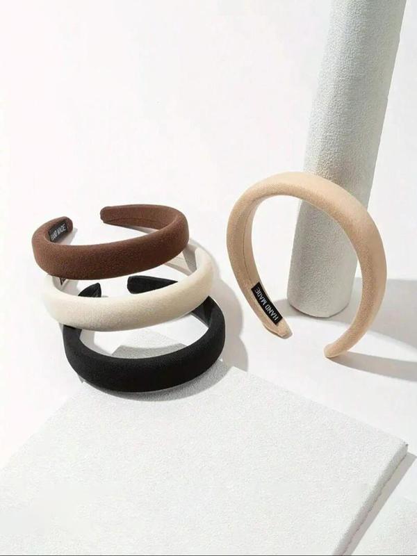 Solid Color Hair Hoops, Casual Versatile Hair Accessories for Women, Minimalist Headwear Suitable for Thick Hair, Fashion Hair Accessories for Party, Daily Clothing Decor