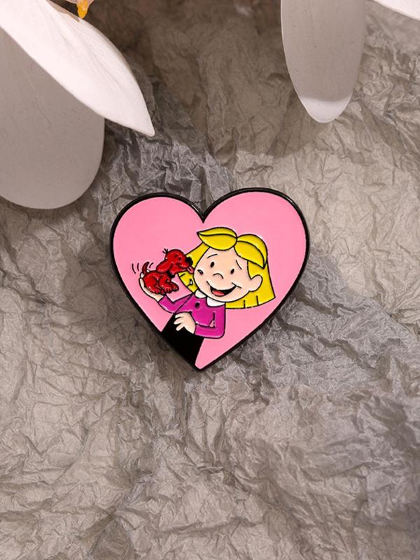 Cute Cartoon Girl Design Brooch, Fashion Alloy Badge for Backpack & Jeans & Jacket, Enamel Pin Suitable for Backpacks, Jeans, Jackets