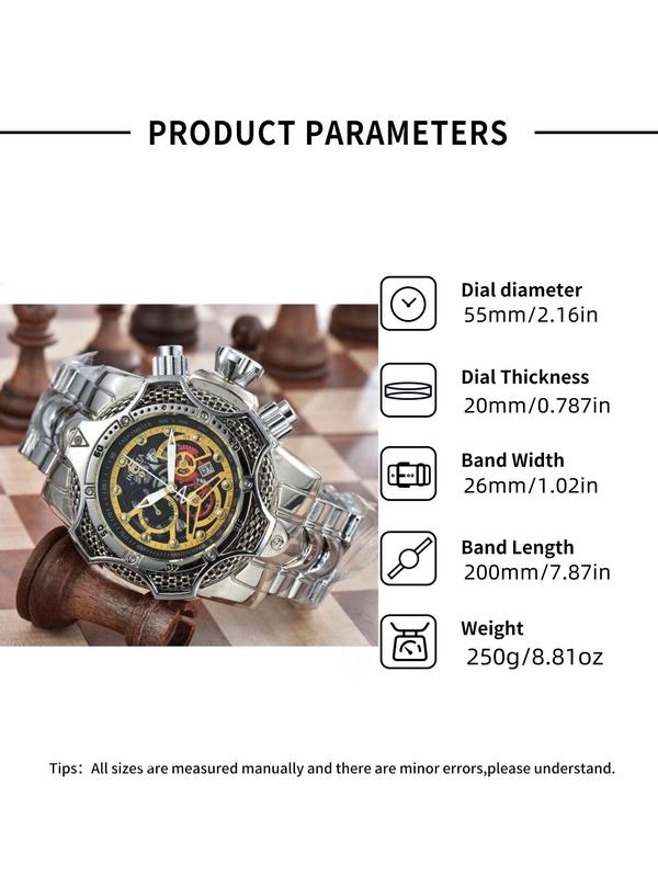 Men's Vintage Steam Engine Design Round Dial Quartz Watch, Fashion Watch for Party, Daily Clothing Decor, Trendy All-match & Exquisite Watch for Birthday Gift with Box