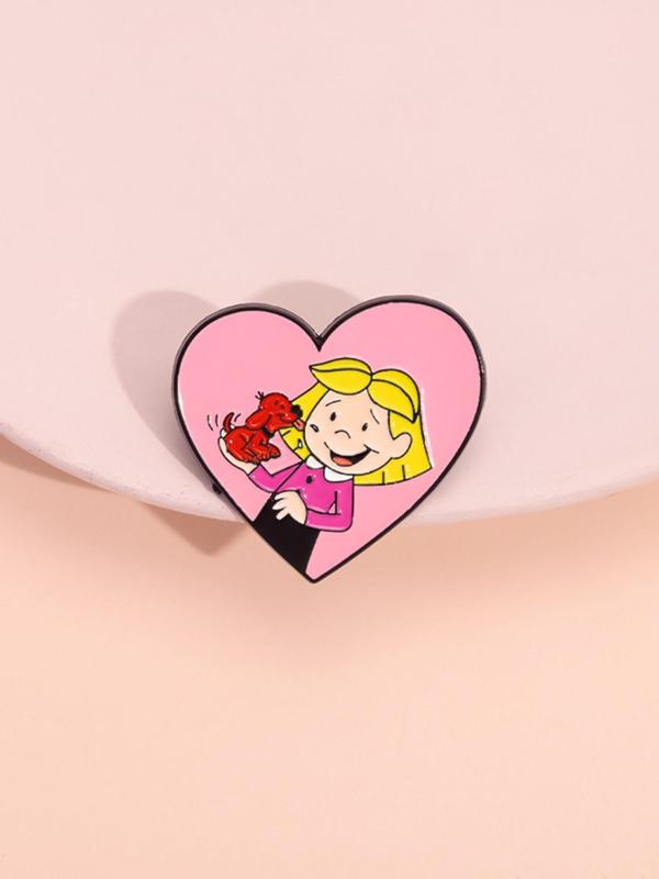 Cute Cartoon Girl Design Brooch, Fashion Alloy Badge for Backpack & Jeans & Jacket, Enamel Pin Suitable for Backpacks, Jeans, Jackets