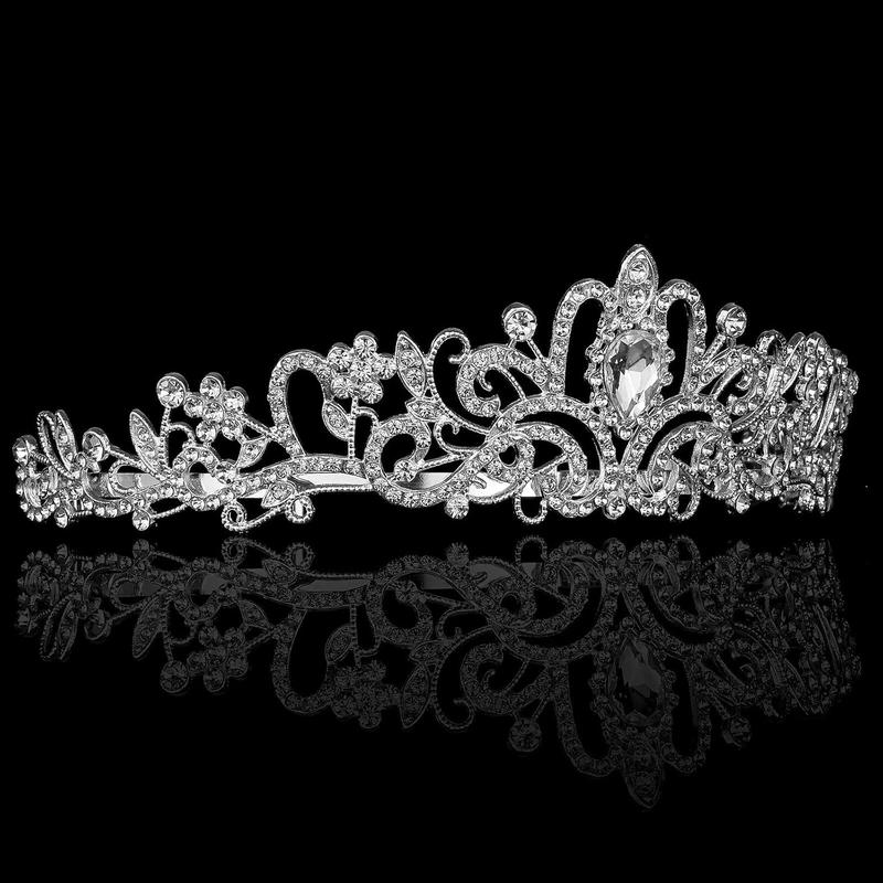 Elegant Crowns for Women and Girls, Princess Crown for Girls, Crystal Queen Tiaras, Headband Hair Accessories for Birthday Christmas Costume Bride Wedding Prom- Sliver-Thanksgiving Gifts Christmas Gifts-JM