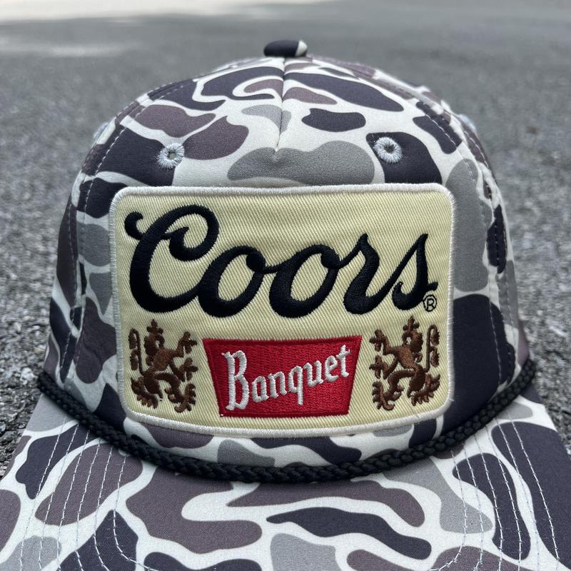 Coors Banquet Retro Vintage Camo Rope-brim SnapBack Hat