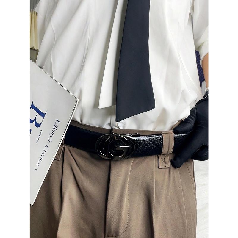 1pc  Mens Belt Fashionable Casual Leather Belt Simple Business Belt Versatile Popular Pants Belt Mens Belt Work