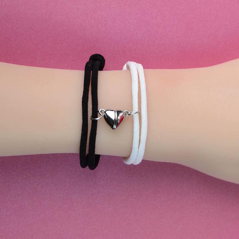 2PCS SET Braided Rope Magnetic Love Couple Bracelet Lovers Magnetic Lady Good Friend Bracelet Set Jewelry Gifts 2024 Hot Designs Does not apply