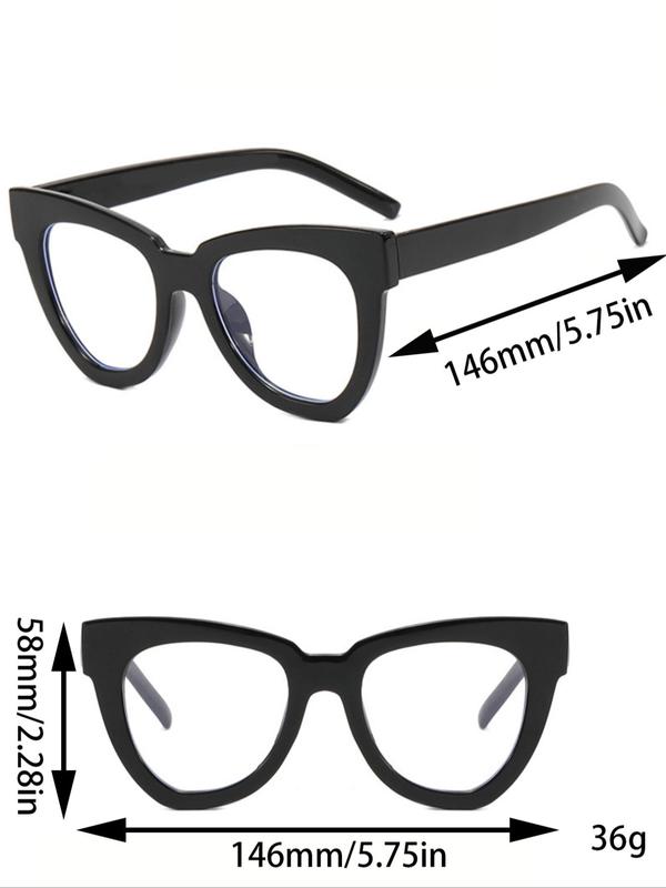 1 Pair Women's Cat Eye Style Fashion Eyeglasses, Casual Trendy Eyeglasses for Women & Girls, Fashion Accessories for Daily Wear