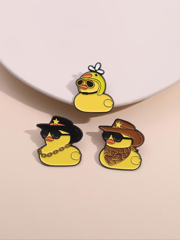 Cute Duck Design Brooch, Fashionable Badge for Clothes Backpack Hat Decoration, Trendy All-match & Exquisite Accessories for Birthday Gift