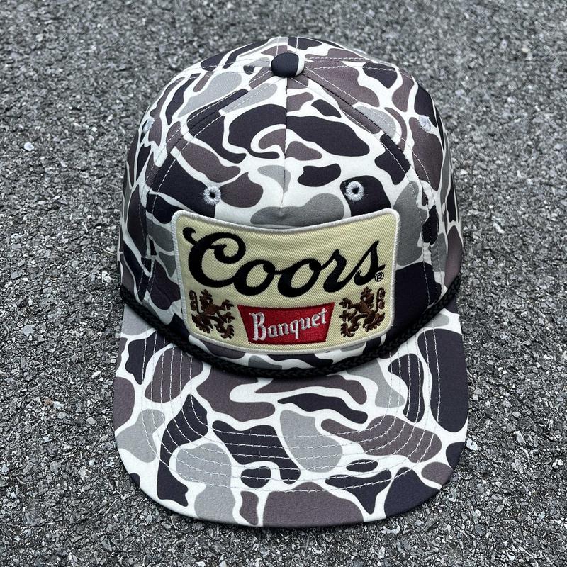 Coors Banquet Retro Vintage Camo Rope-brim SnapBack Hat