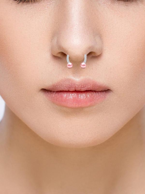 Stainless Steel Body Jewelry, 40pcs U-shaped Nose Ring, Artificial Zircon Stud Body Piercing for Daily Wear, Fashion Jewelry for Women & Men