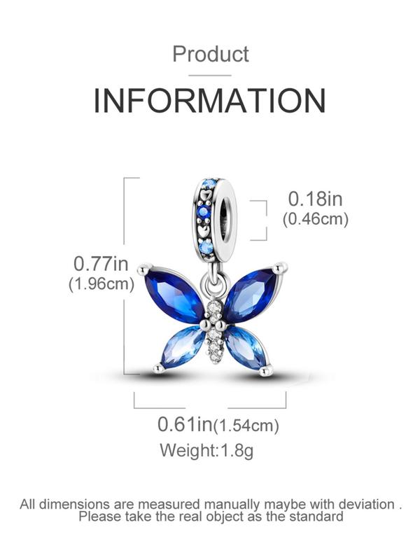 Butterfly Design Artificial Zircon Inlaid Pendant, Fashionable Jewelry Accessories for Women & Girls, Trendy All-match & Exquisite Jewelry As Gift