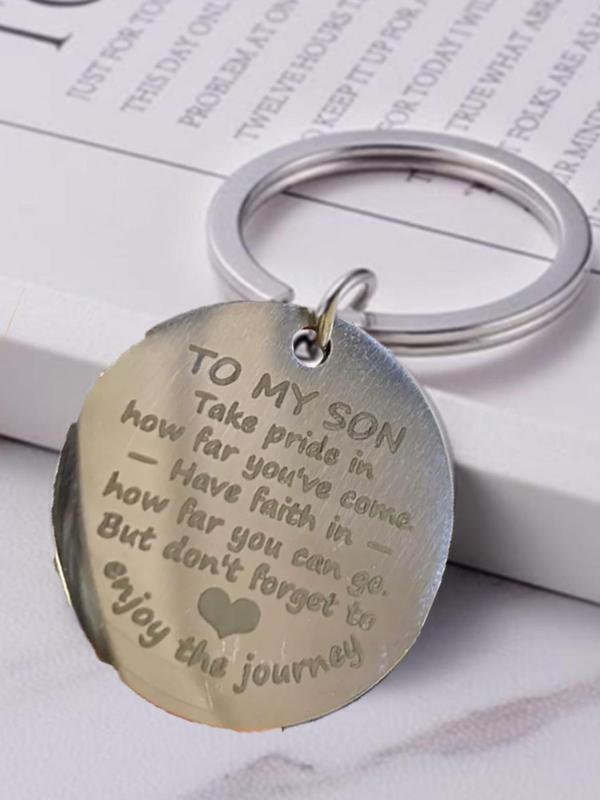 To My Son Keychain, Stainless Steel Keychain for Son, Inspirational Gift for Son, Birthday Xmas Jewelry Gift for Son From Parents