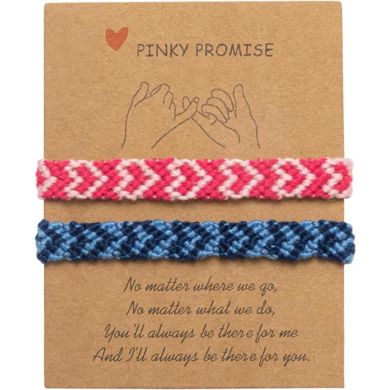 Drperfect Heart Friendship Bracelets Pinky Promise Pink Best Friends Distance Matching for Women  Valentine Couple Family