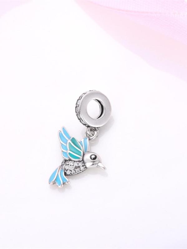 Rhinestone Decorated Hummingbird Design Dangle Charm, Cute Animal Design Charm for Women's Jewelry DIY Making, Trendy All-match & Exquisite Jewelry Accessory for Daily Wear