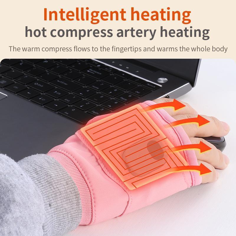 Portable Heating Gloves, Rechargeable Hand Warmer with Digital Display, Universal Heated Gloves for Home Office Travel Use