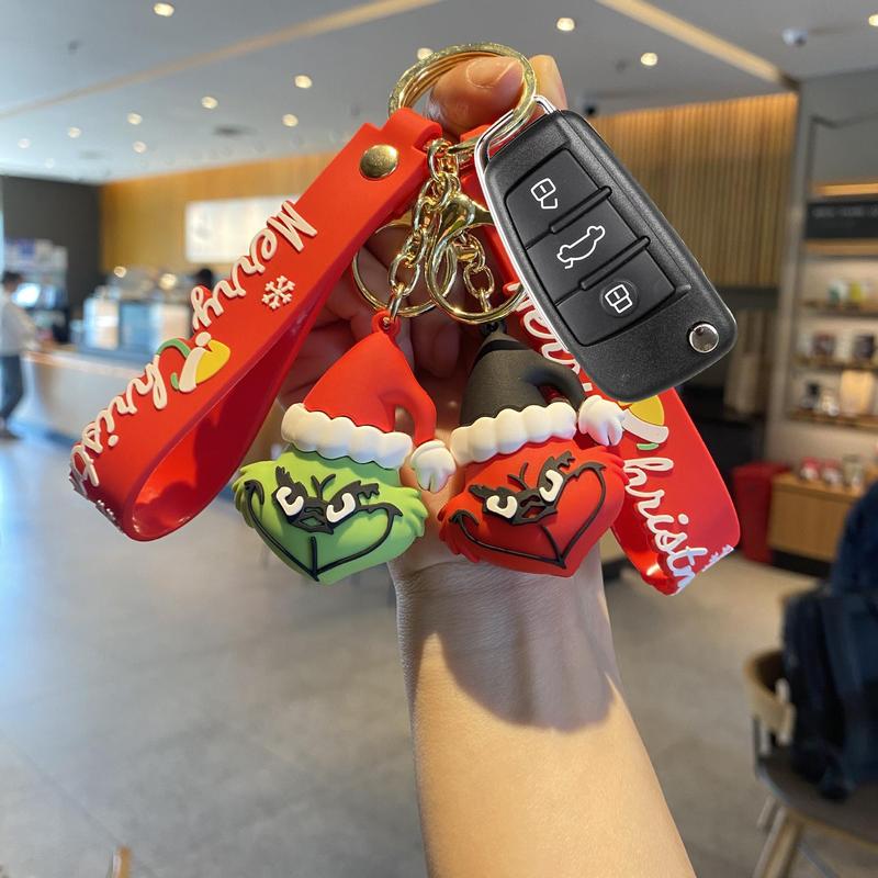 Creative Christmas Monster Design Keychain, Cute Car Keychain, Bag Charm, Car Interior Decoration Accessories for Women & Men