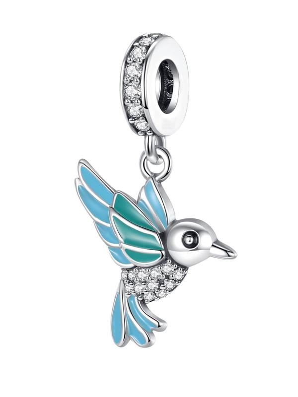 Rhinestone Decorated Hummingbird Design Dangle Charm, Cute Animal Design Charm for Women's Jewelry DIY Making, Trendy All-match & Exquisite Jewelry Accessory for Daily Wear