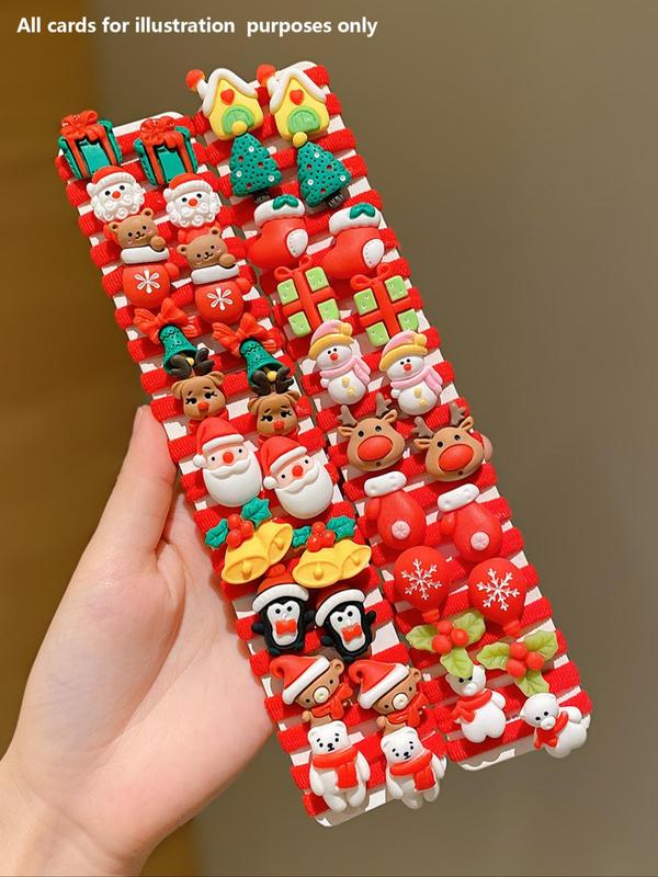 Cute Christmas Themed Hair Tie, 2024 New Style Santa Claus & Reindeer & Snowman Design Hair Tie, Fashion Hair Accessories for Women & Girls Hairstyles Ideas