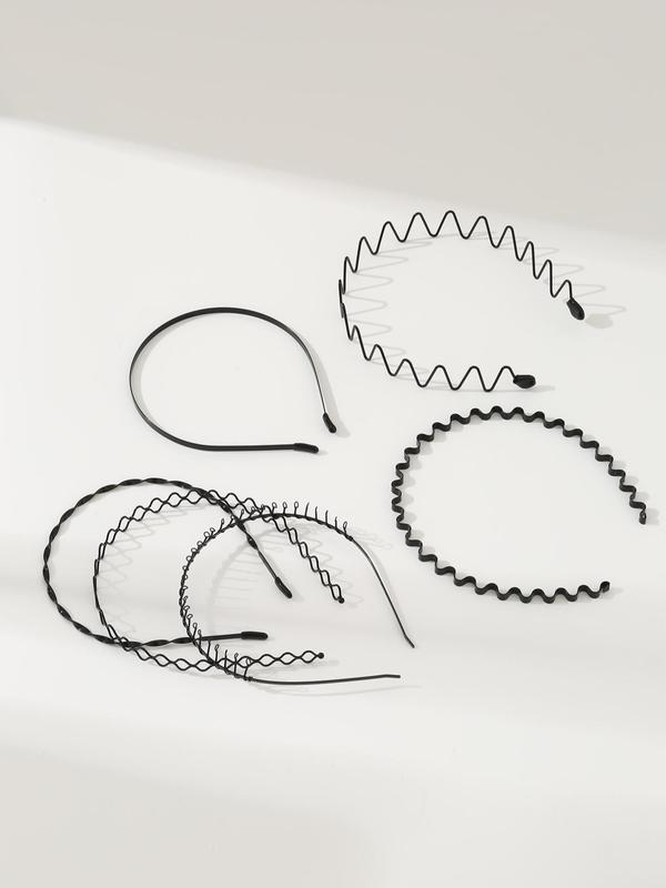 6pcs Minimalist Casual Plain Lightweight Headband, Simple Wave Design Hair Hoop, Casual Hair Accessories for Women for Daily Used