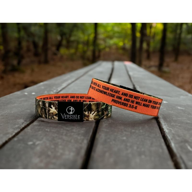 Forest Camo   Proverbs 3:5-6 Wristband