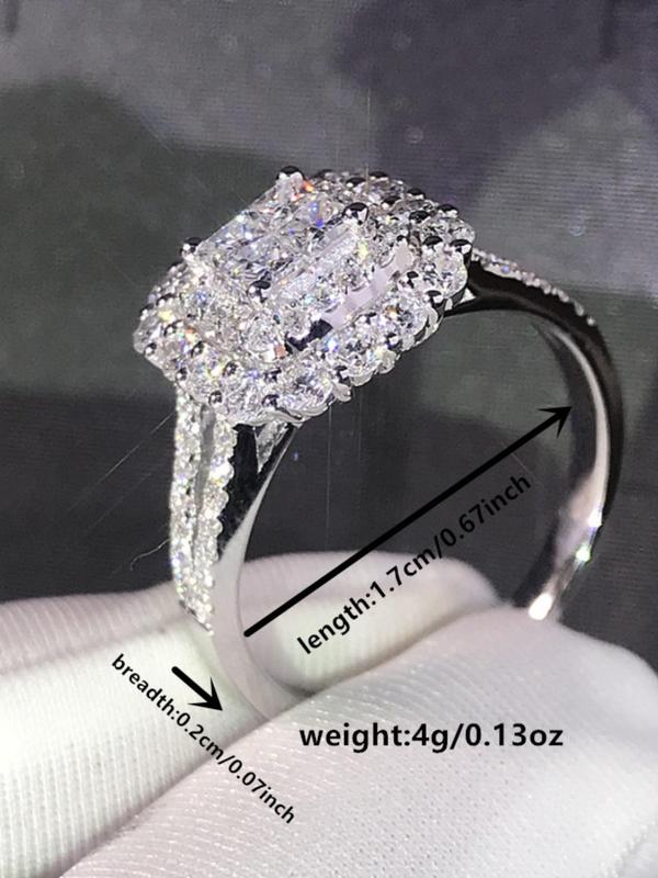 Elegant Rhinestone Decorated Ring, Fashion Accessories for Women for Party, Daily Clothing Decor, Trendy All-match & Exquisite Jewelry for Birthday Gift