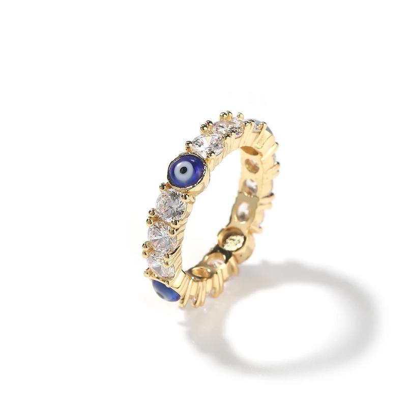 Nova Rose Eternity Band with Blue Eye Design - Gold Plated