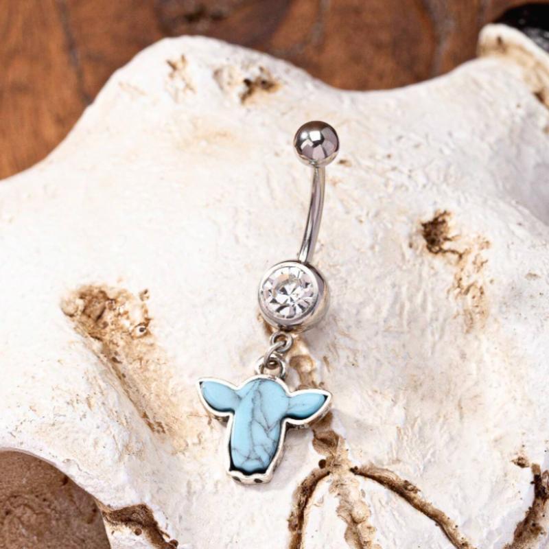 Fashionable Navel Piercing in Cow Shape for Unique Style