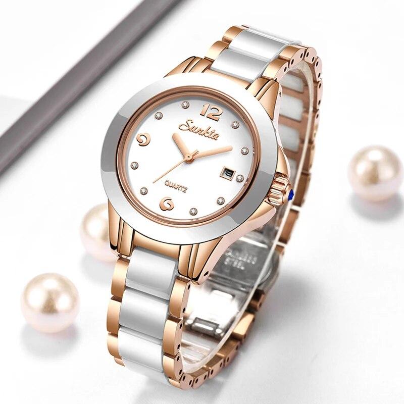 Fashion Women Watch Rose Gold Ladies Bracelet Watches Girl Reloj Mujer 2023 New Creative Watch Waterproof Date Clock Woman