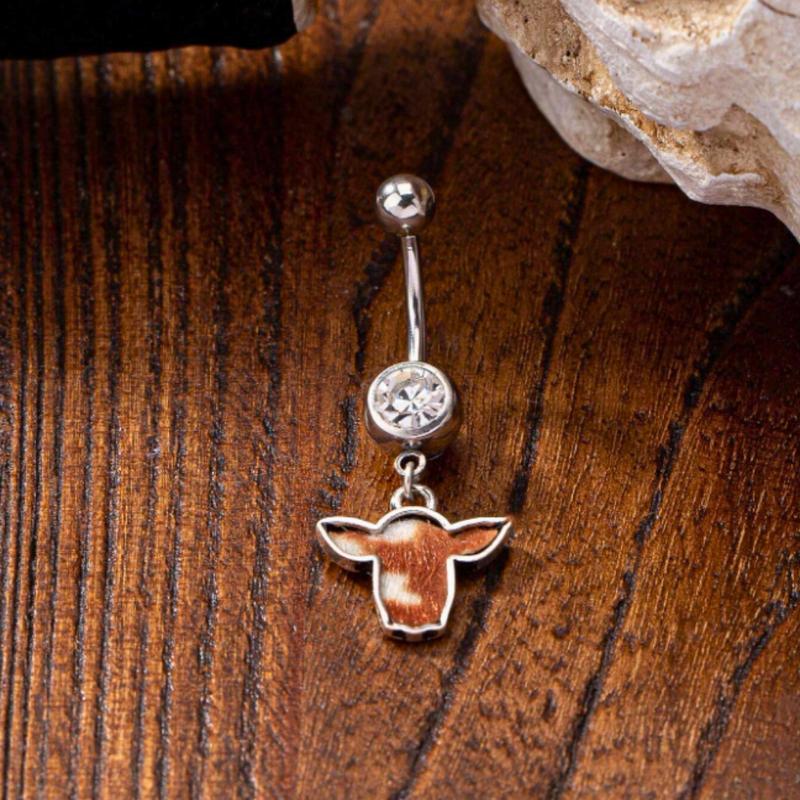 Fashionable Navel Piercing in Cow Shape for Unique Style