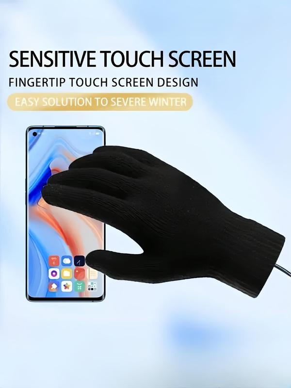 USB Rechargeable Electric Heated Gloves, Unisex Touch Screen Thermal Gloves, Winter Warm Gloves for Outdoor Sports, Fashion Accessories for Men & Women