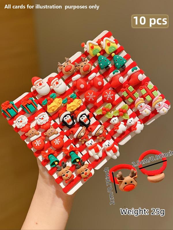 Cute Christmas Themed Hair Tie, 2024 New Style Santa Claus & Reindeer & Snowman Design Hair Tie, Fashion Hair Accessories for Women & Girls Hairstyles Ideas