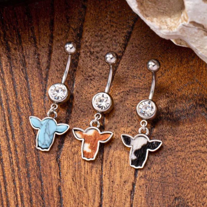 Fashionable Navel Piercing in Cow Shape for Unique Style