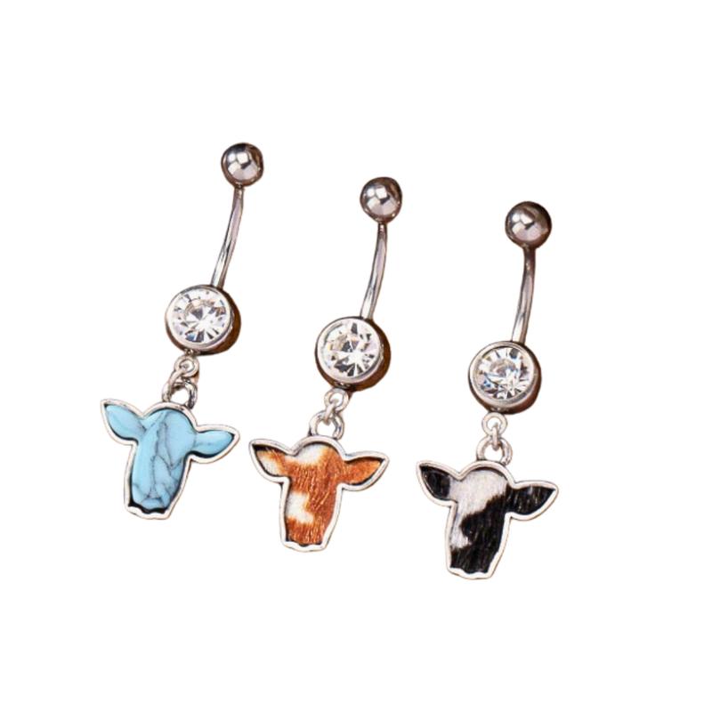 Fashionable Navel Piercing in Cow Shape for Unique Style