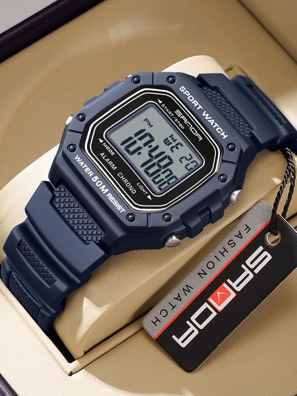 Men's Sporty Digital Watch, Fashionable Digital Watch with Luminous & Waterproof Feature, Trendy Multifunctional Watch for Men As Gift with Box