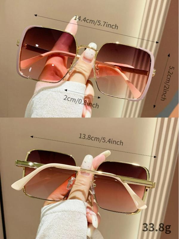 1 Pair Simple Sunglasses for Everyday Use, Casual Square Frame Fashion Sunglasses for Men & Women, Travel Accessories