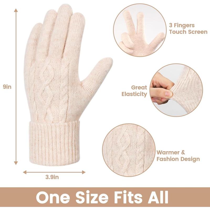 Winter Gloves Women - Warm Fleece Lined Winter Gloves with Touchscreen Fingers, Gloves for Women Cold Weather