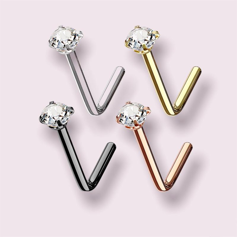 Basic Gem Nose L Stud