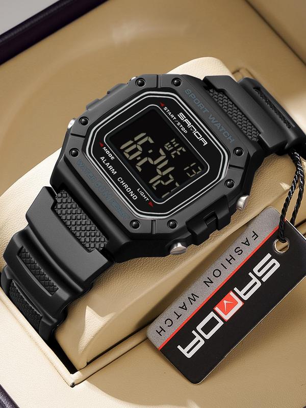 Men's Sporty Digital Watch, Fashionable Digital Watch with Luminous & Waterproof Feature, Trendy Multifunctional Watch for Men As Gift with Box