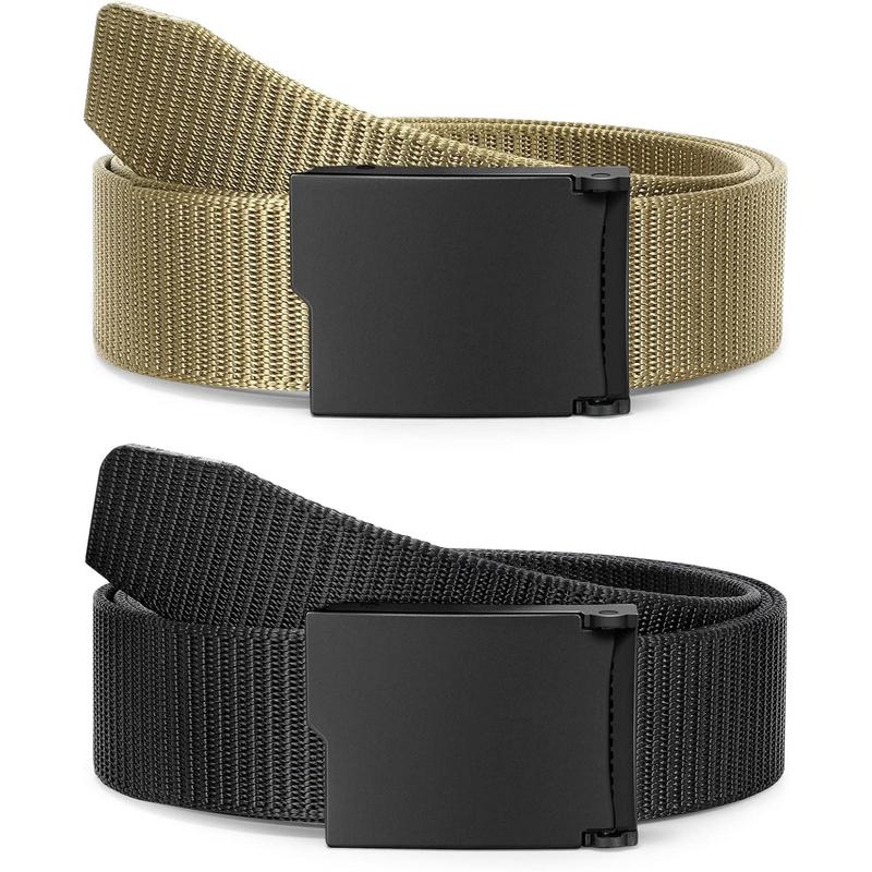 Nylon Military Tactical Men Belt 2 Pack Webbing Canvas Outdoor Web Belt with Plastic Buckle gift for Men