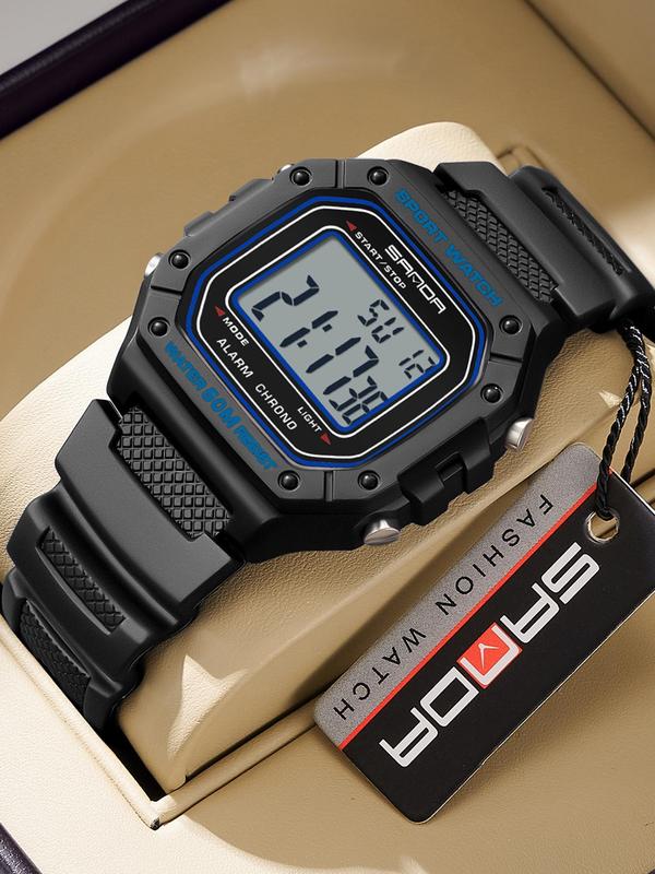 Men's Sporty Digital Watch, Fashionable Digital Watch with Luminous & Waterproof Feature, Trendy Multifunctional Watch for Men As Gift with Box