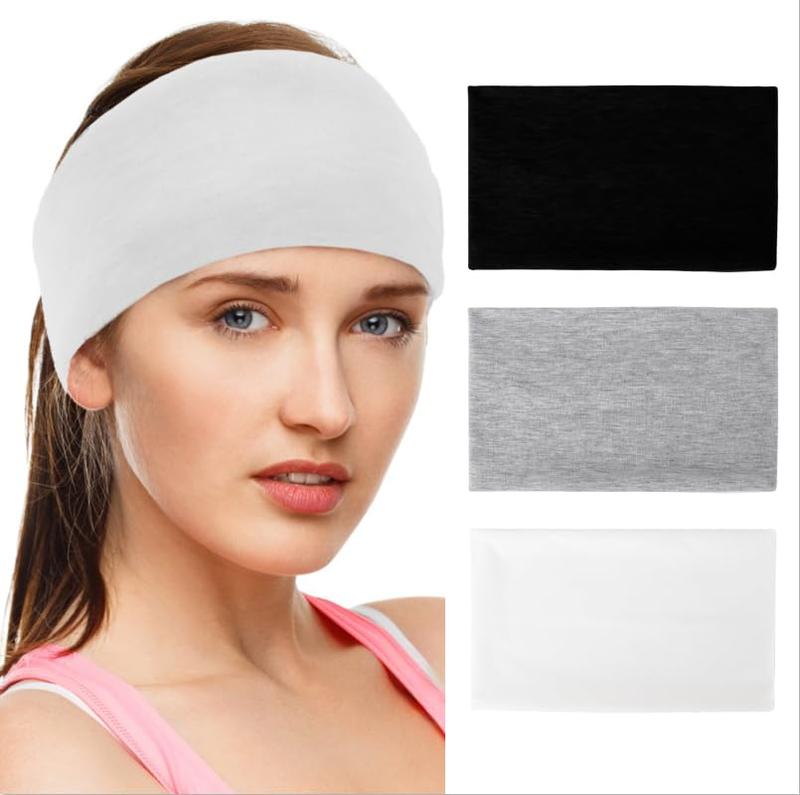 Extra Wide Headbands Set for Women – Thick Stretchy Non-Slip Hair Bands for Athletic Workouts, Yoga, and Everyday Wear