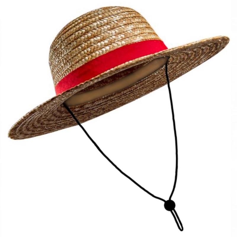 Stitched Luffy Straw Hat, Buggy Claw Marks, Men and Women, One Piece Inspired, Bamboo Material, Anime-Inspired Adventure Accessory, beach hats