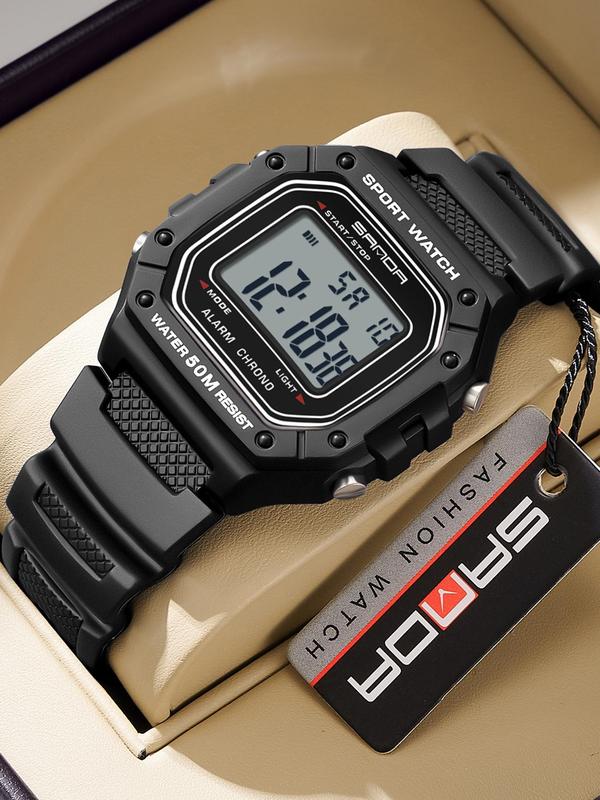 Men's Sporty Digital Watch, Fashionable Digital Watch with Luminous & Waterproof Feature, Trendy Multifunctional Watch for Men As Gift with Box